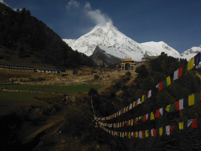Mt. Manaslu view from Lho 
